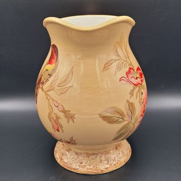 Burton & Burton Lowden Fields Ceramic Pitcher With Birds And Flowers - Picture 4 of 10
